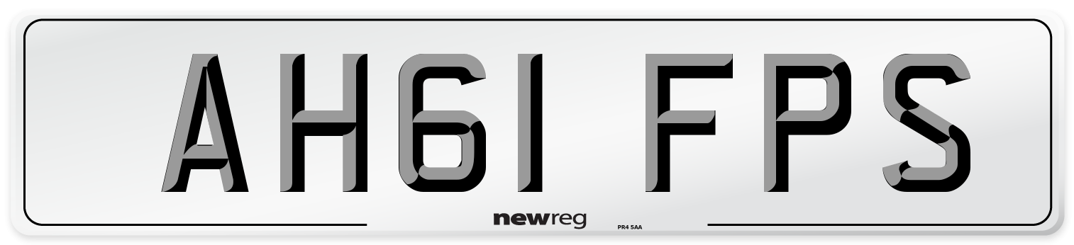 AH61 FPS Number Plate from New Reg